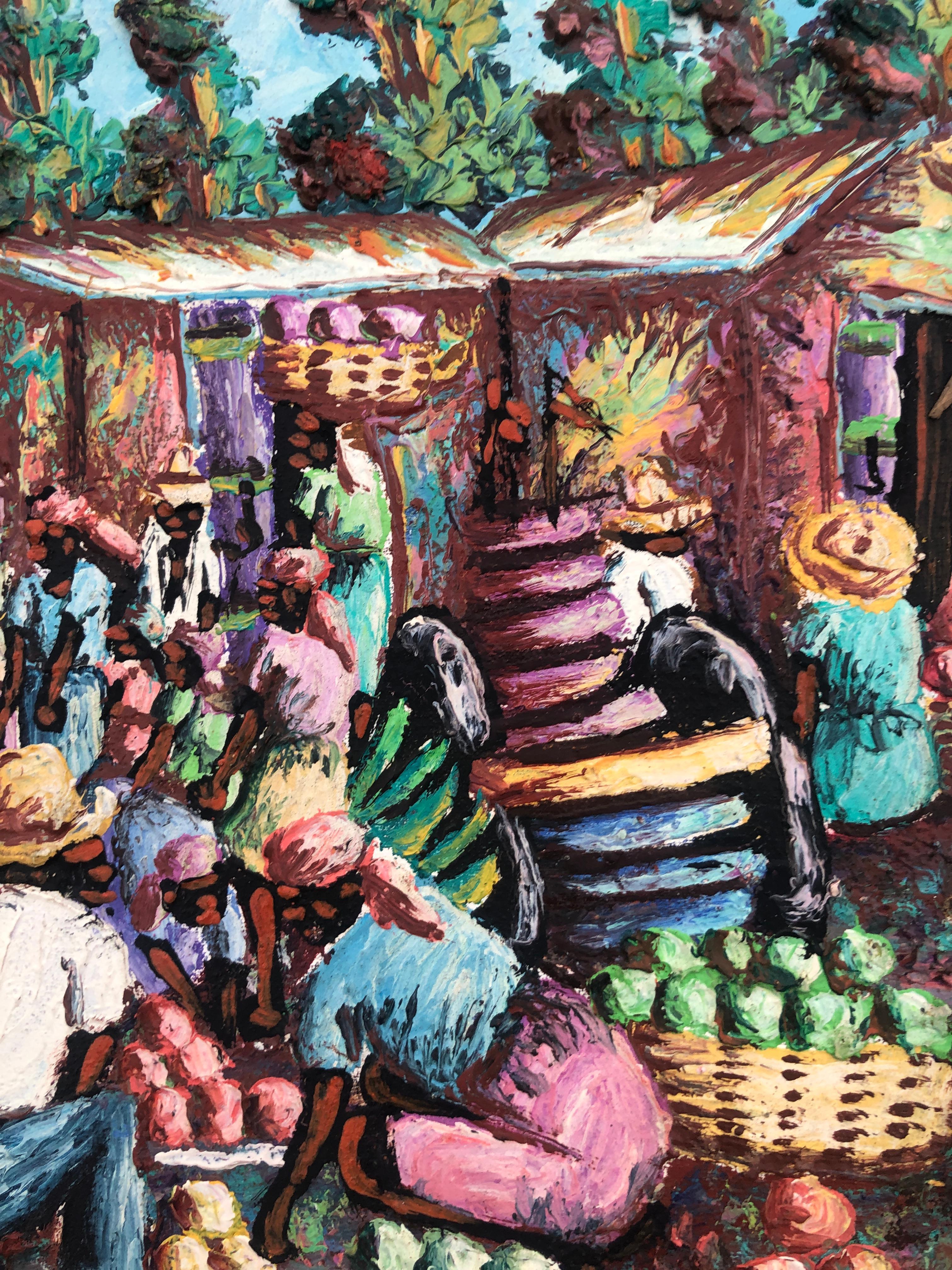 Titolo: Mercato della frutta ad Haiti
Artistics: JM Gary Delly
Medium: Olio su tela
Dimensioni (senza cornice): 9,8 x 7,9 pollici
Dimensioni (incorniciato): 15 x 13 pollici
Periodo: Circa 1990-1999
Origine: Haiti
Condit: Buono, con cornice