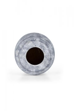 Gary Di Pasquale Contemporary Thrown Textured Gray Striped Rounded Vase