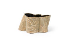 Gary DiPasquale Asymmetrical 6-Sided Lobed Vessel Textured White Bark Exterior