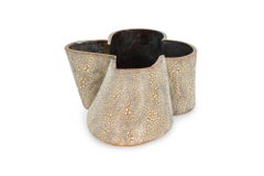 Gary DiPasquale Asymmetrical Elongated vessel in White Bark Textured Exterior