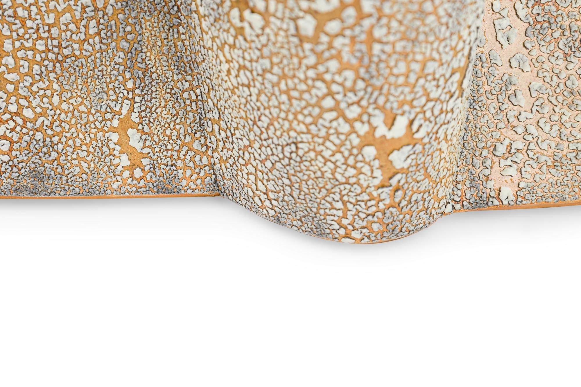 Ceramica Gary Dipasquale Vaso asimmetrico allungato con esterno in corteccia bianca in vendita