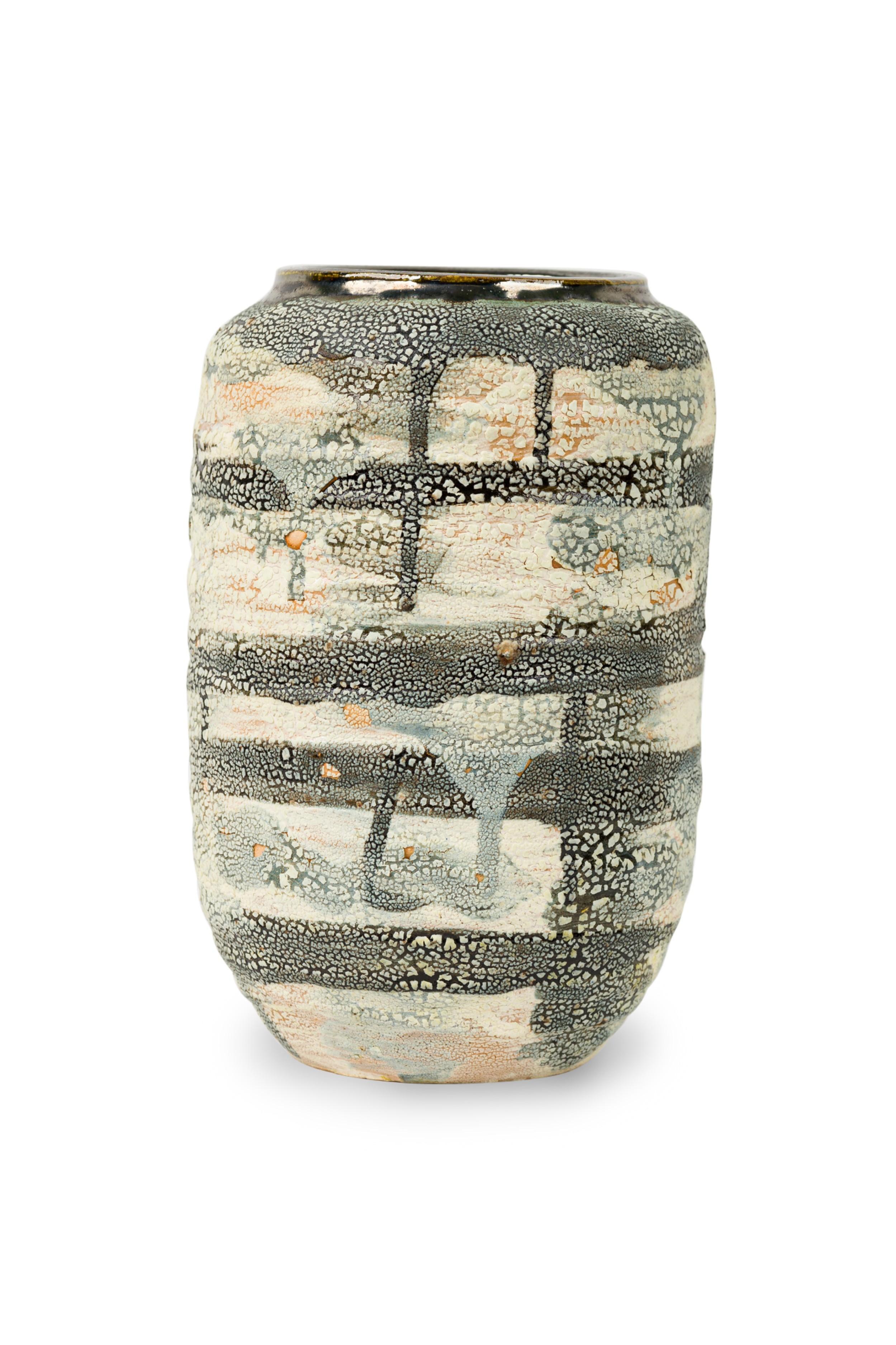 Americano Gary Dipasquale Vaso a goccia alto nero, grigio e bianco con interno nero in vendita