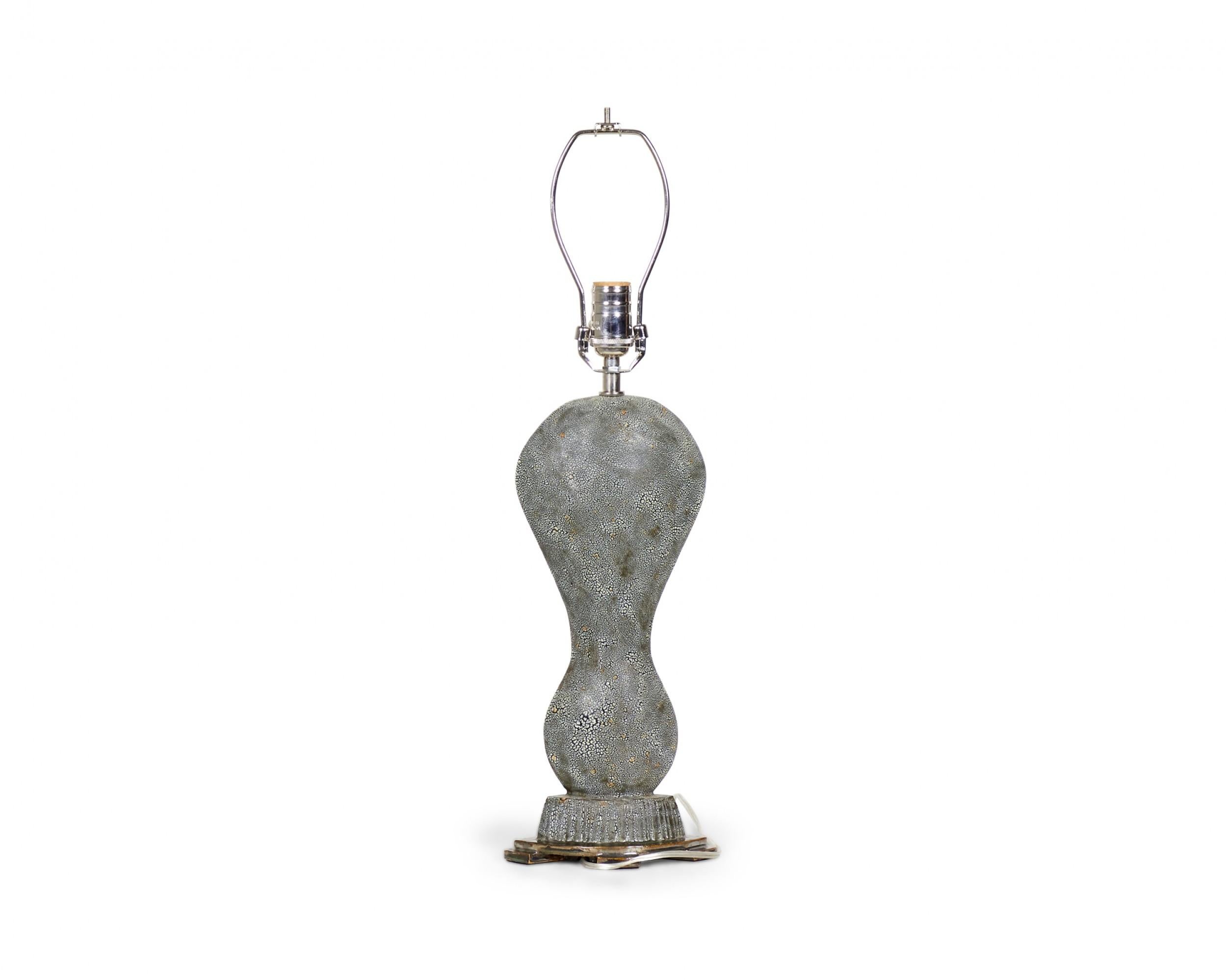 Gary DiPasquale Contemporary Black and Blue Pebbled Finish Ceramic Table Lamp For Sale 3
