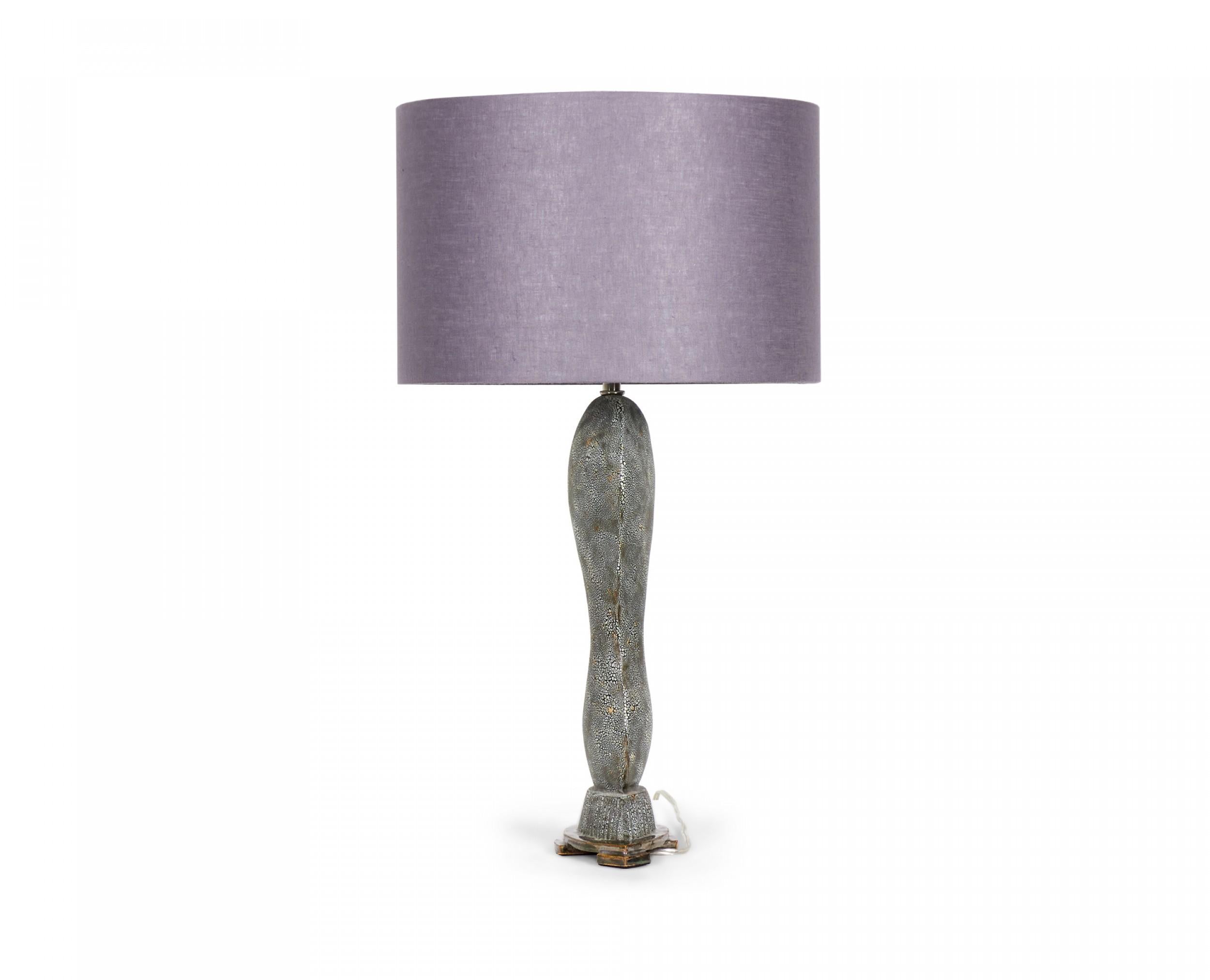Gary DiPasquale Contemporary Black and Blue Pebbled Finish Ceramic Table Lamp For Sale 5