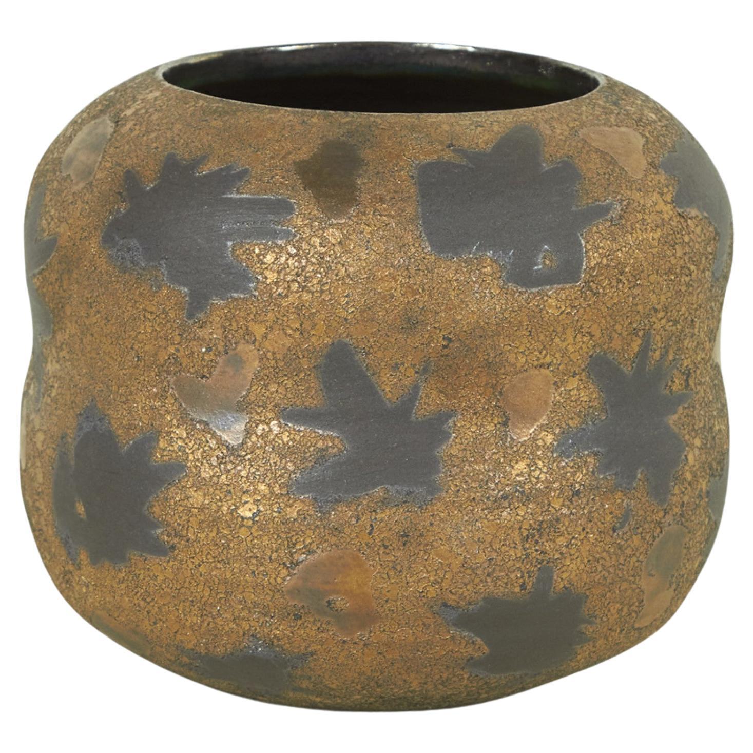 Gary DiPasquale Contemporary Bronze Texture and Black Starburst Patterned Curved