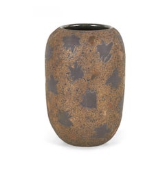Gary DiPasquale Contemporary Bronze Texture and Black Starburst Patterned Vase