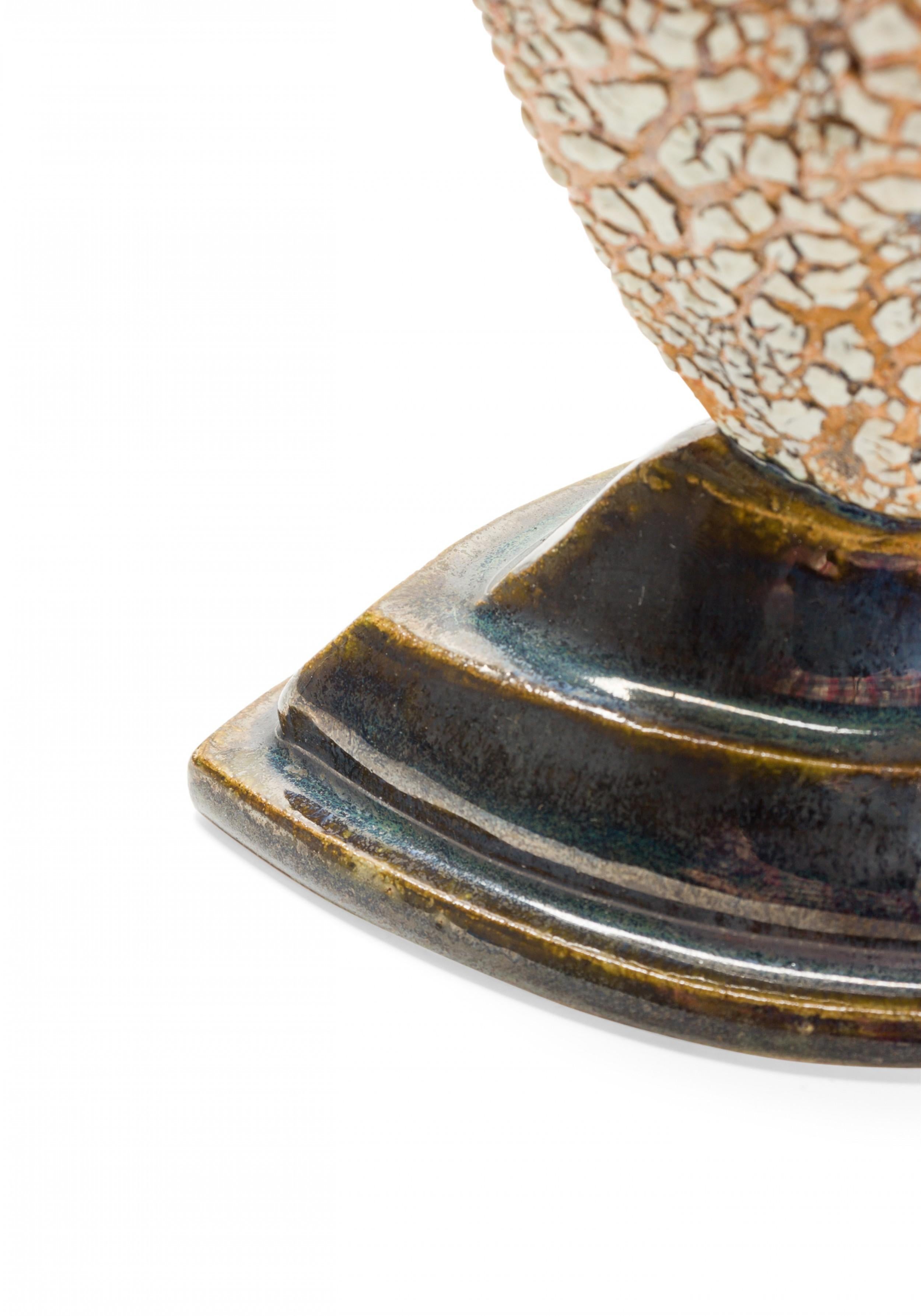 Modern Gary DiPasquale Contemporary Ceramic Envelope Form Bark Texture Table Lamp For Sale