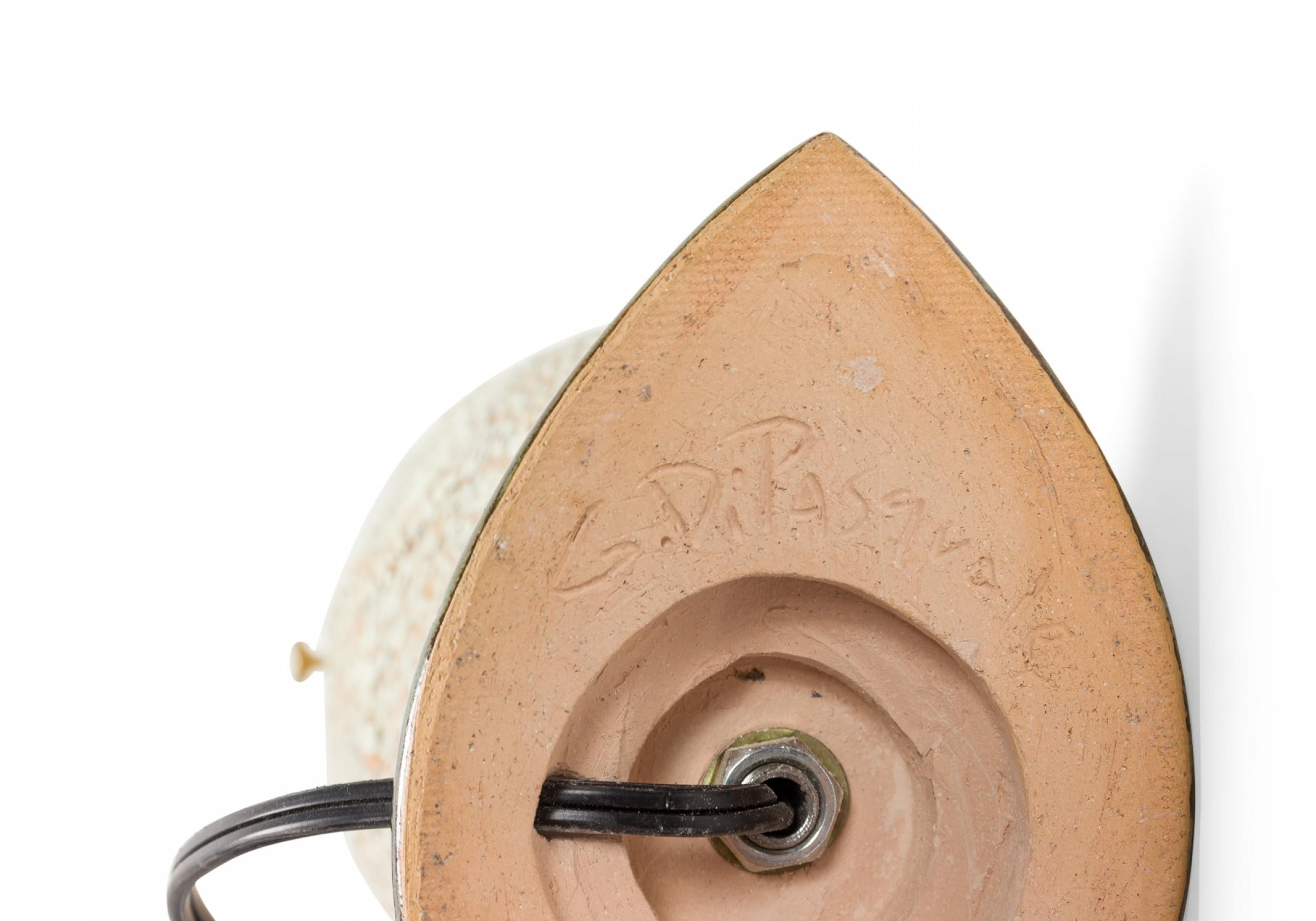 20th Century Gary DiPasquale Contemporary Ceramic Envelope Form Bark Texture Table Lamp For Sale