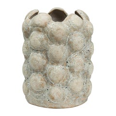 Gary DiPasquale Contemporary Off-White Textural Raised Lobed Cylindrical Vase Gary DiPasquale Contemporary Off-White Textural Raised Lobed Cylindrical Vase