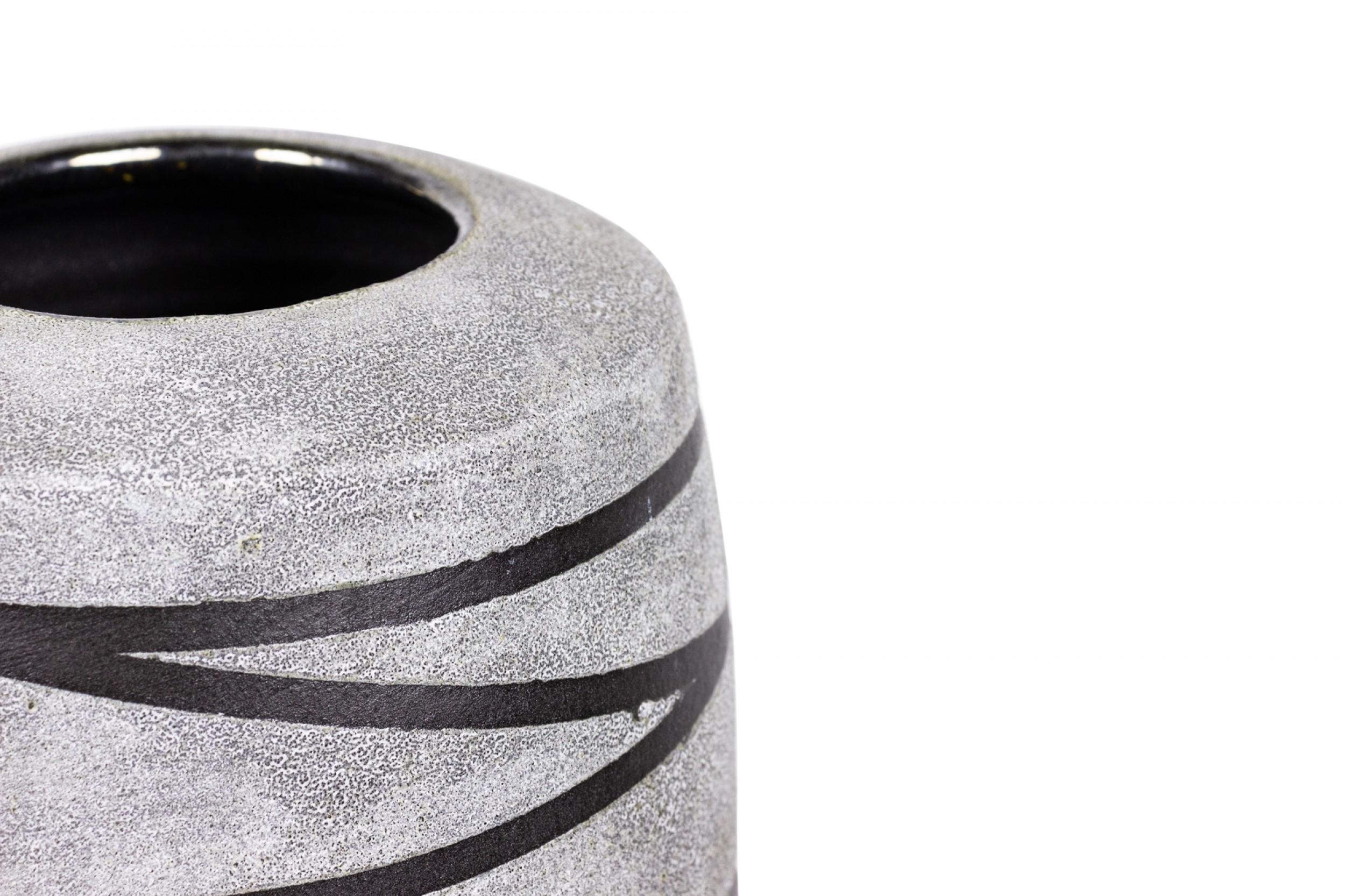 XX secolo Gary Dipasquale - Vaso alto in ceramica contemporanea con struttura grigia e nera in vendita