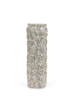 Gary DiPasquale Tall Knobbed Vase in Grey Textured Exterior Interio