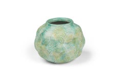 Gary DiPasquale Textural Amorphic Form Monochromatic Lobed Round Ceramic Vase