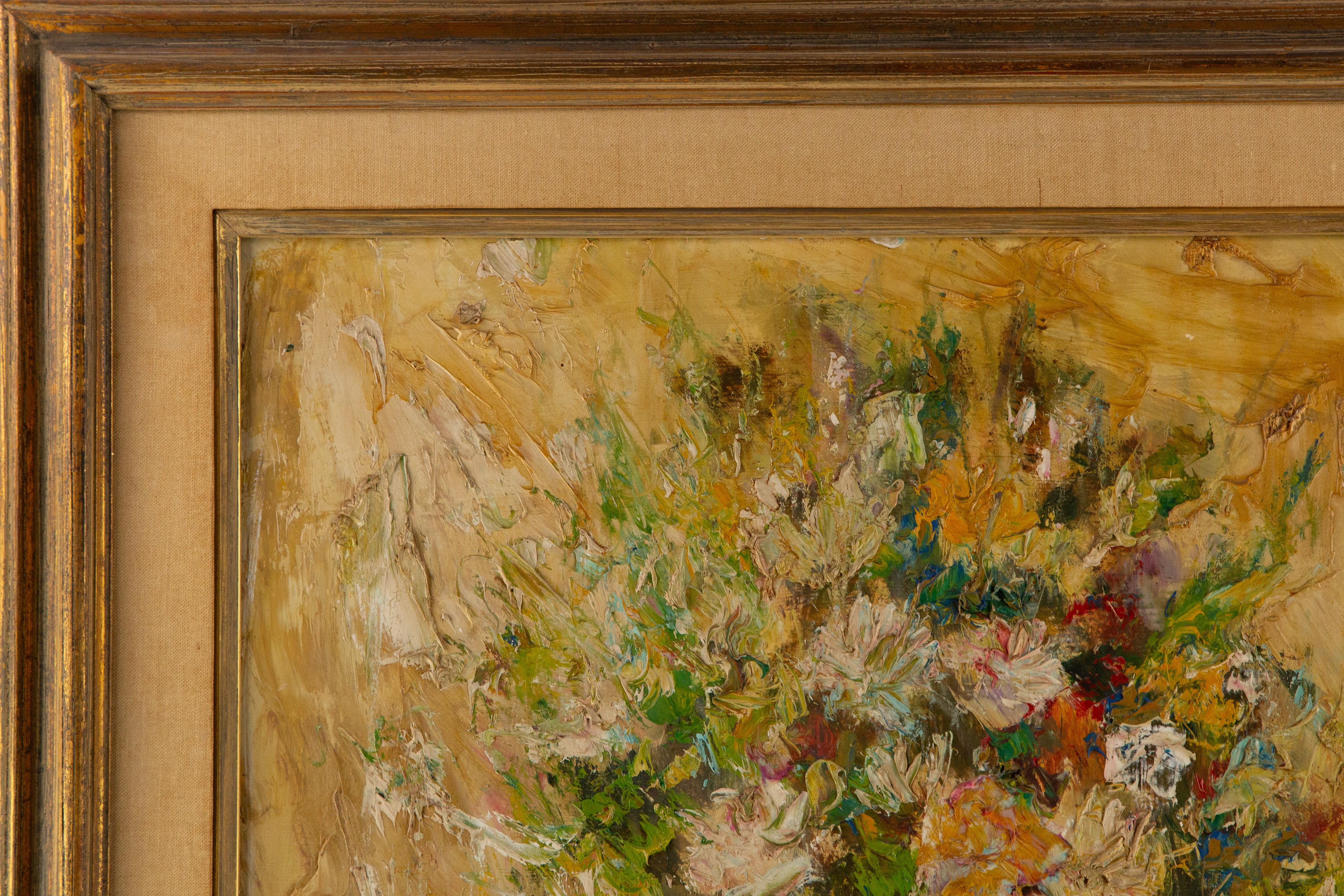 Gary E. Hinte (1954-) Impressionistisches Ölgemälde auf Leinwand „Flower In White Vase“ im Angebot 2