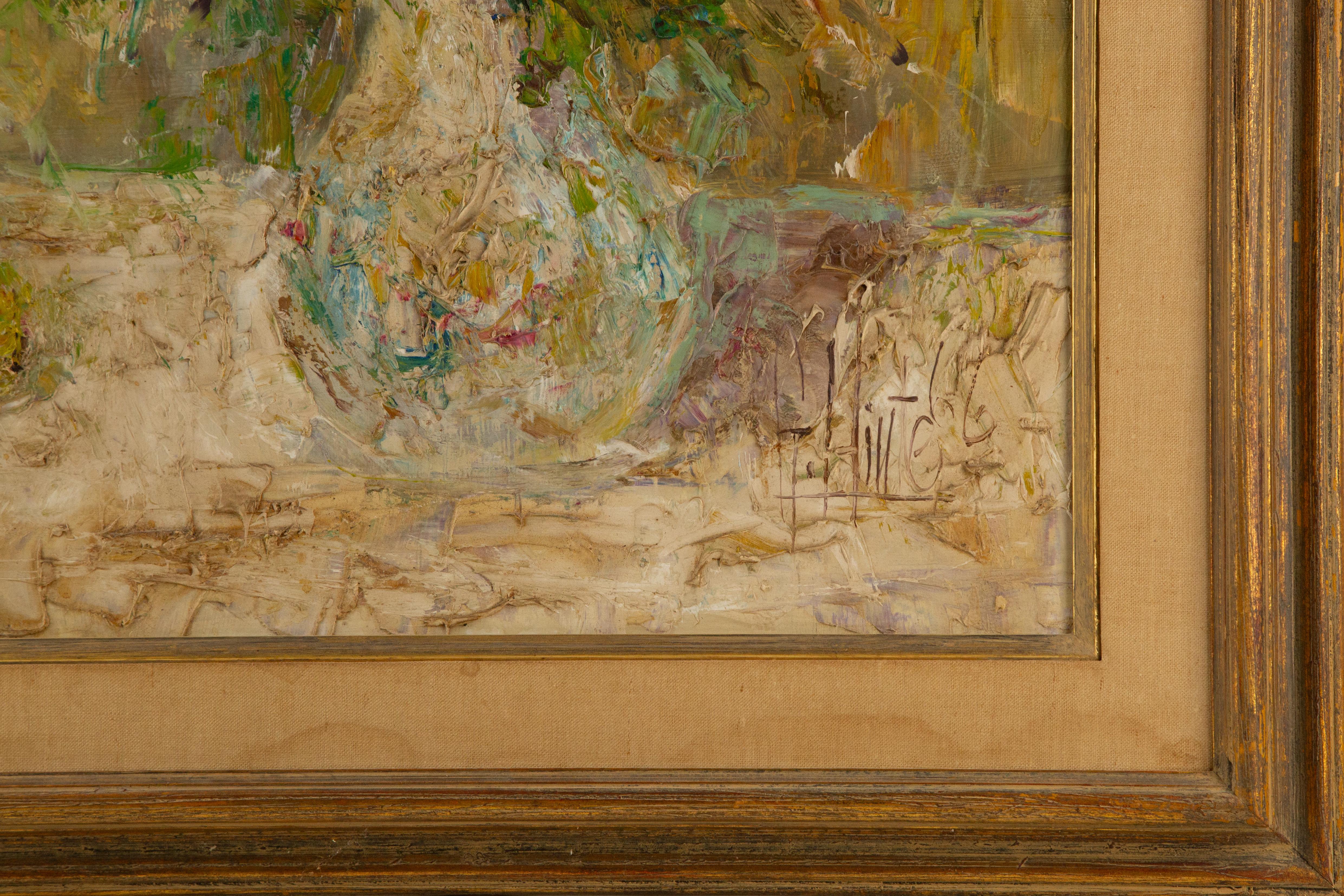 Gary E. Hinte (1954-) Impressionistisches Ölgemälde auf Leinwand „Flower In White Vase“ im Angebot 3