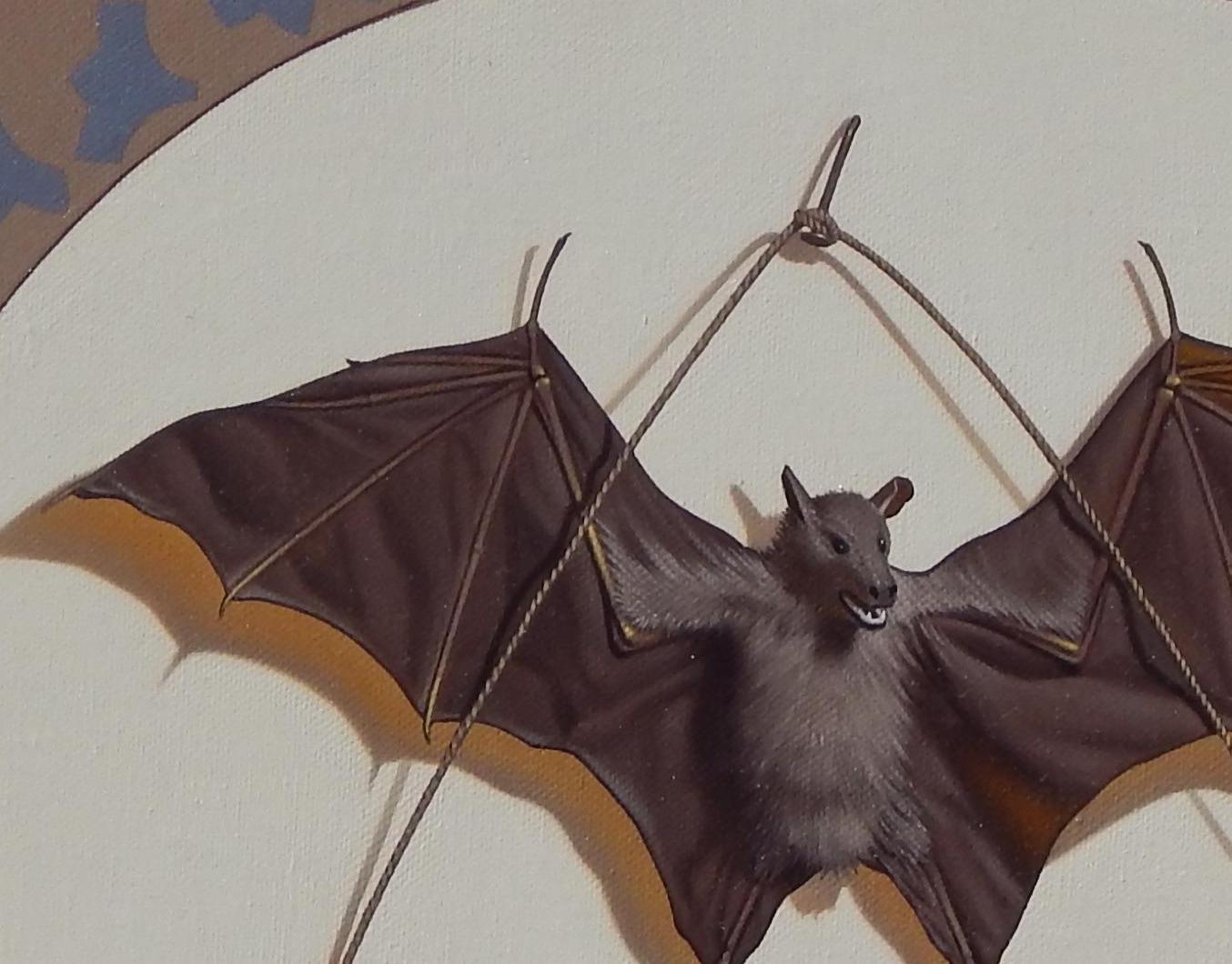 Gary Erbe Trompe L'Oeil Fledermaus Thema Öl auf Leinwand, „Alle Kreationen“ im Angebot 2