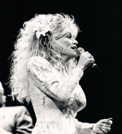 Dolly Parton Singing with Flower in Hair Retro Original Photograph