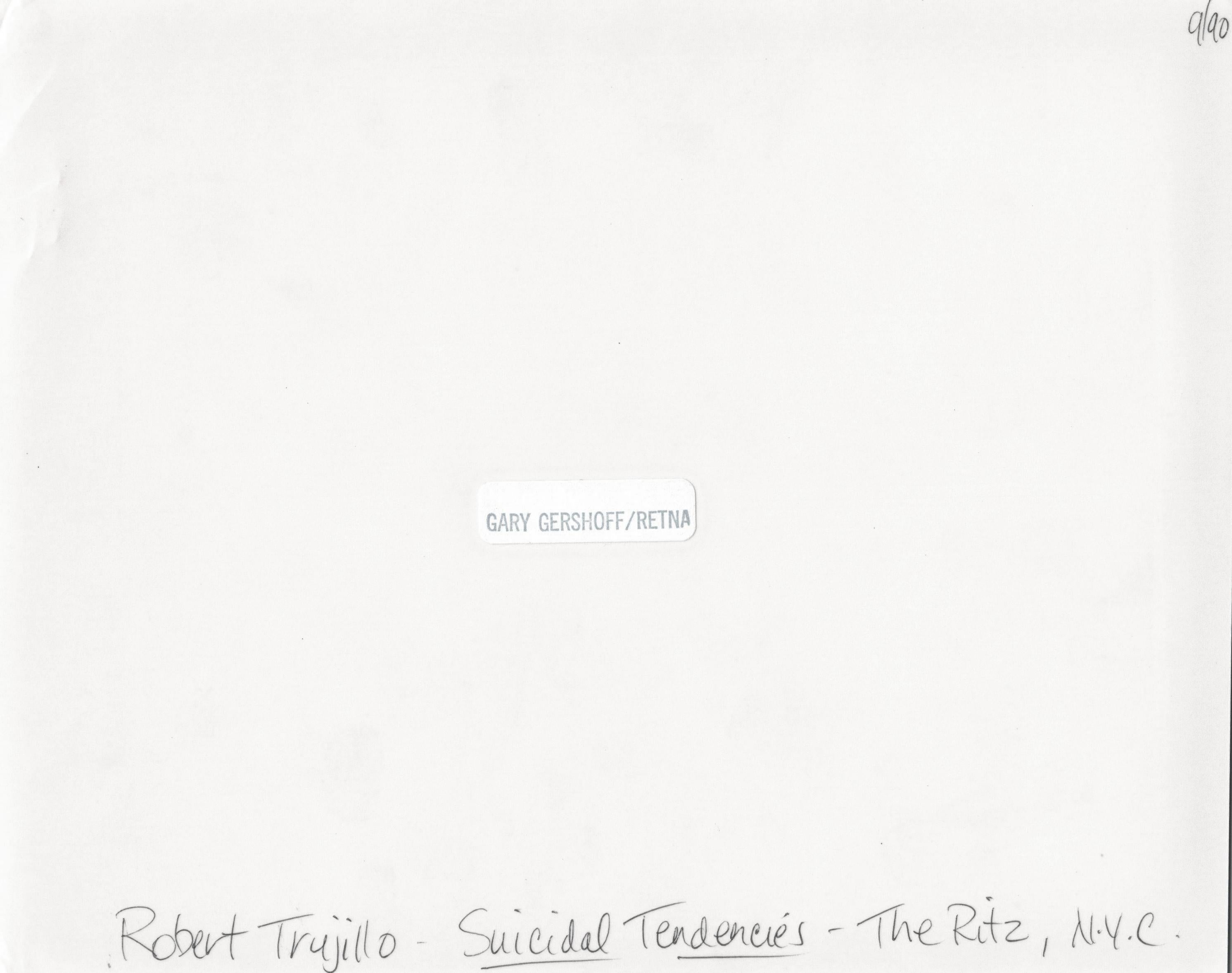 Robert Trujillo of Suicidal Tendencies at The Ritz Vintage Original Photograph - Black Black and White Photograph by Gary Gershoff