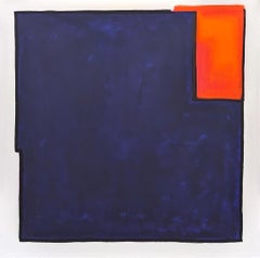 "Mixed Use Development" Contemporary Orange & Blue Geometric Hard-Edge Painting