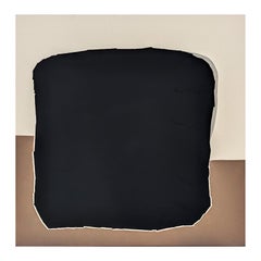 "Transference- 214" Contemporary Abstract Black and Brown Color Field Painting