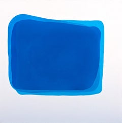"Transference- 216" Contemporary Abstract Blue and Aqua Color Field Painting