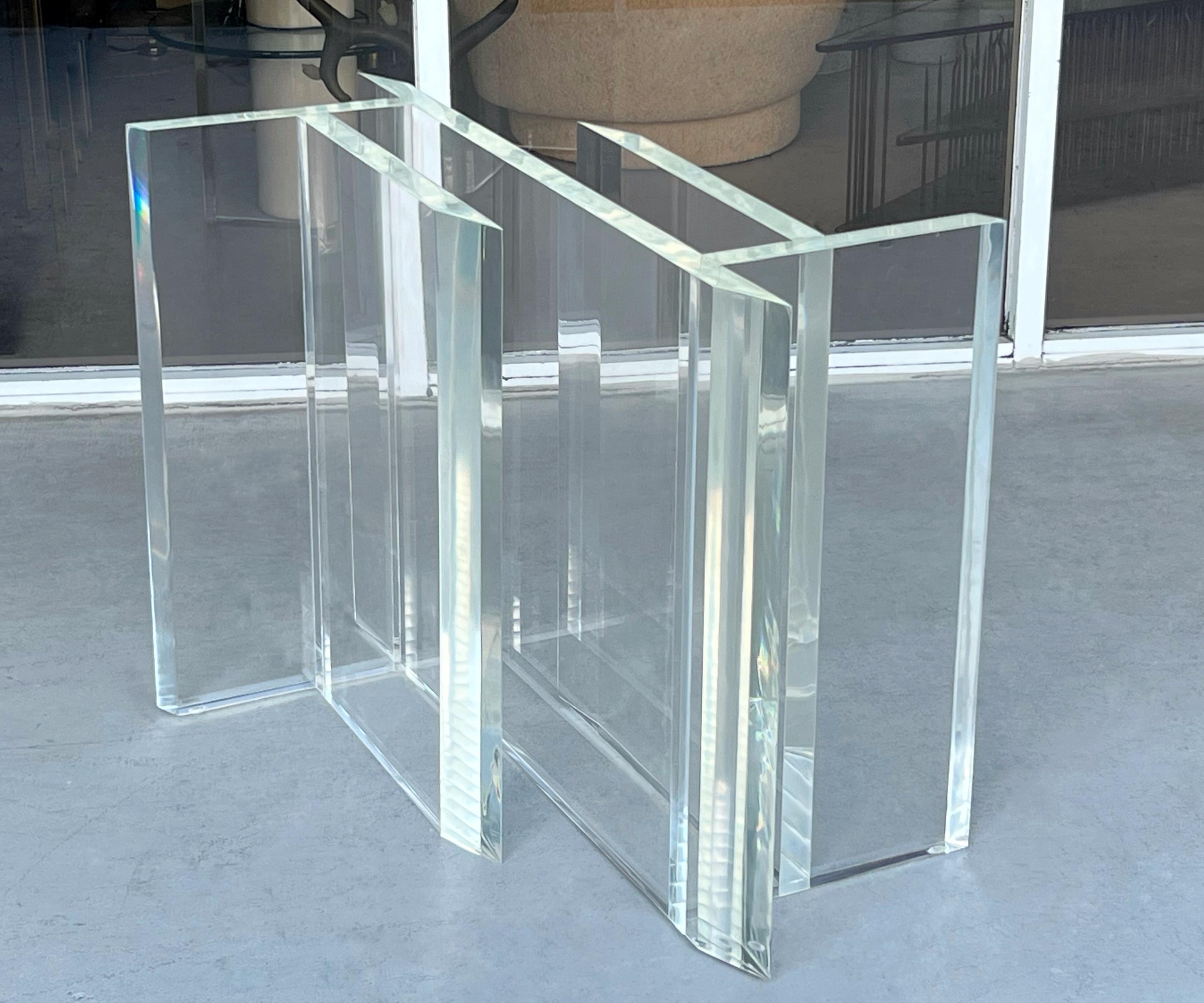 American Gary Gutterman Lucite Dining Table Base For Sale