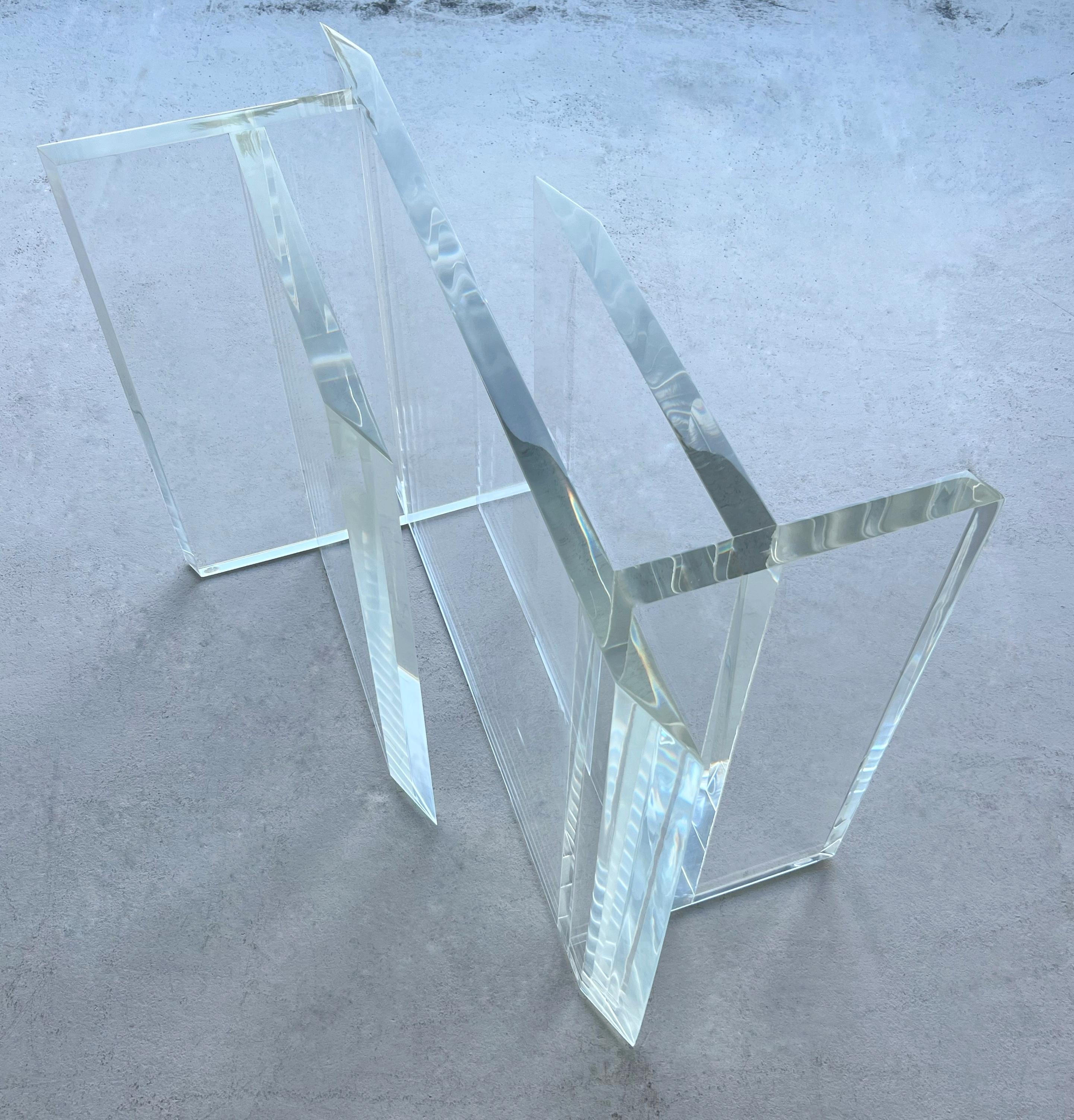 Late 20th Century Gary Gutterman Lucite Dining Table Base For Sale