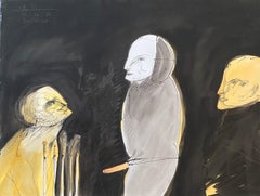 Modern Figurative Surrealism Watercolor, Drawing - "The Dressers"