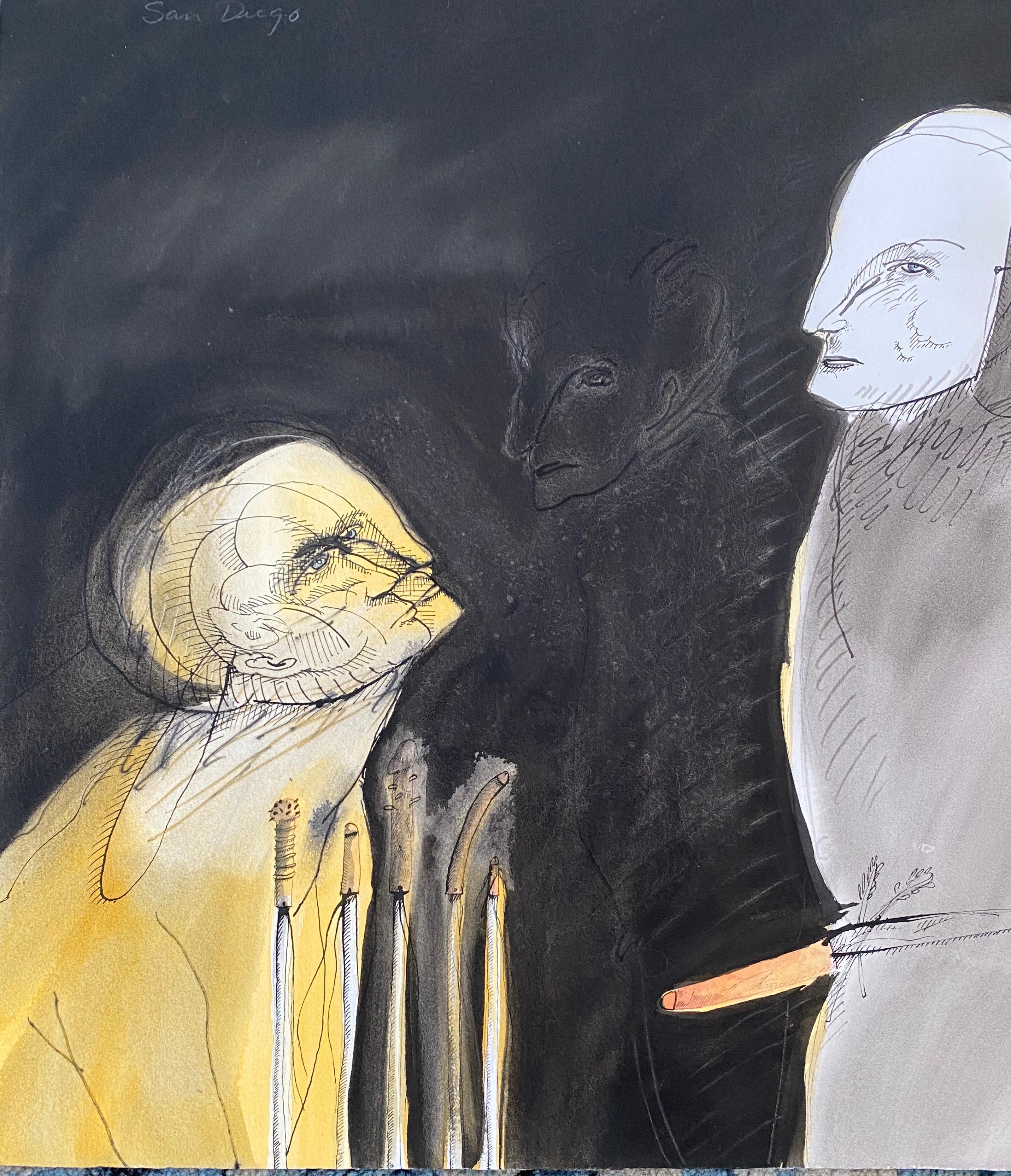Acquerello moderno figurativo e surreale, disegno - 