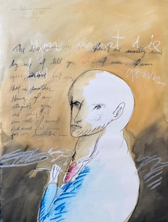 Moderner moderner figurativer Surrealismus Aquarell, Zeichnung - „Sie müssen für Ihr sterben“