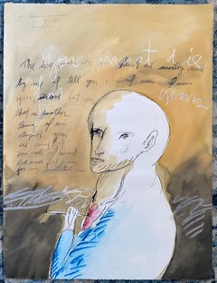 Surrealismo Figurativo Moderno Acuarela, Dibujo - "Debes morir por los tuyos"