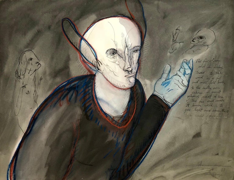 Gary Hansmann Modern Figurative Surrealism Watercolor Painting
