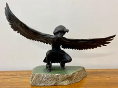 Vintage Gary Herbert "Native American Eagle Dance" Original Bronze Sculpture c.1974