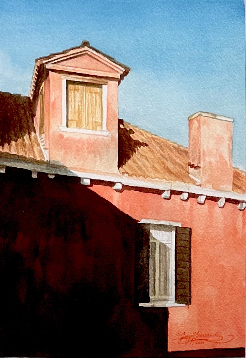 Ansicht aus dem Hotel Campiello, Venedig, Italien, Realismus, Aquarell, 10 x 7, (Amerikanischer Realismus), Painting, von Gary Hernandez