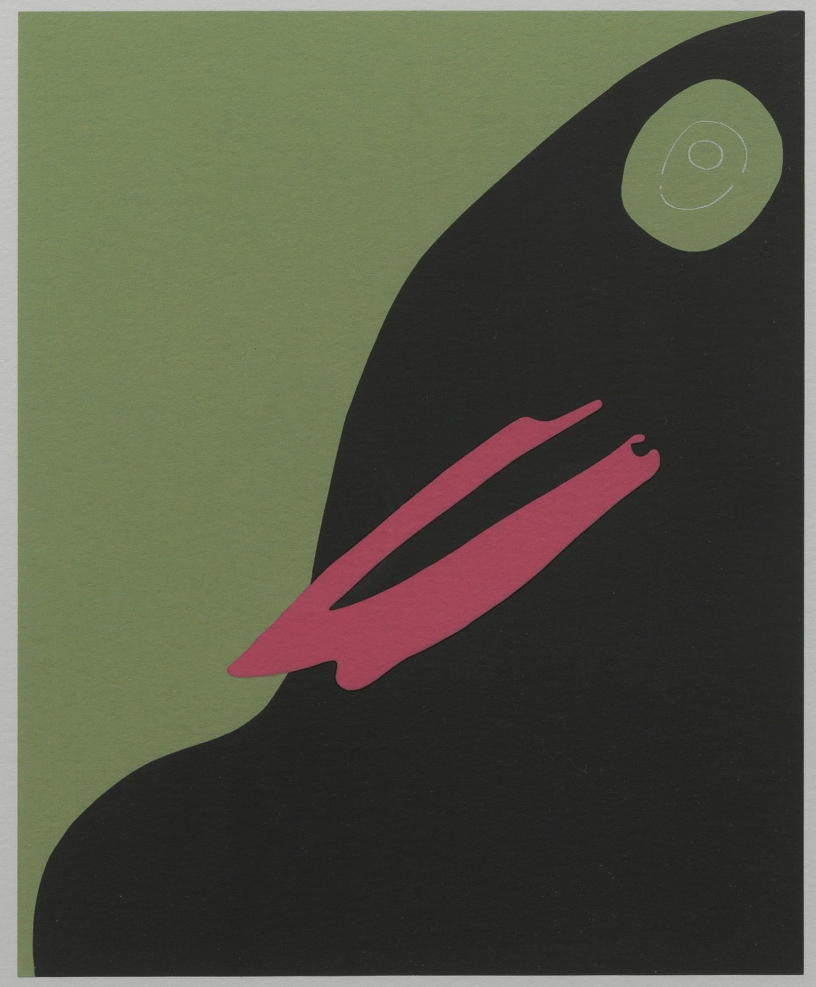 Vogel mit rosa Schnabel – Print von Gary Hume