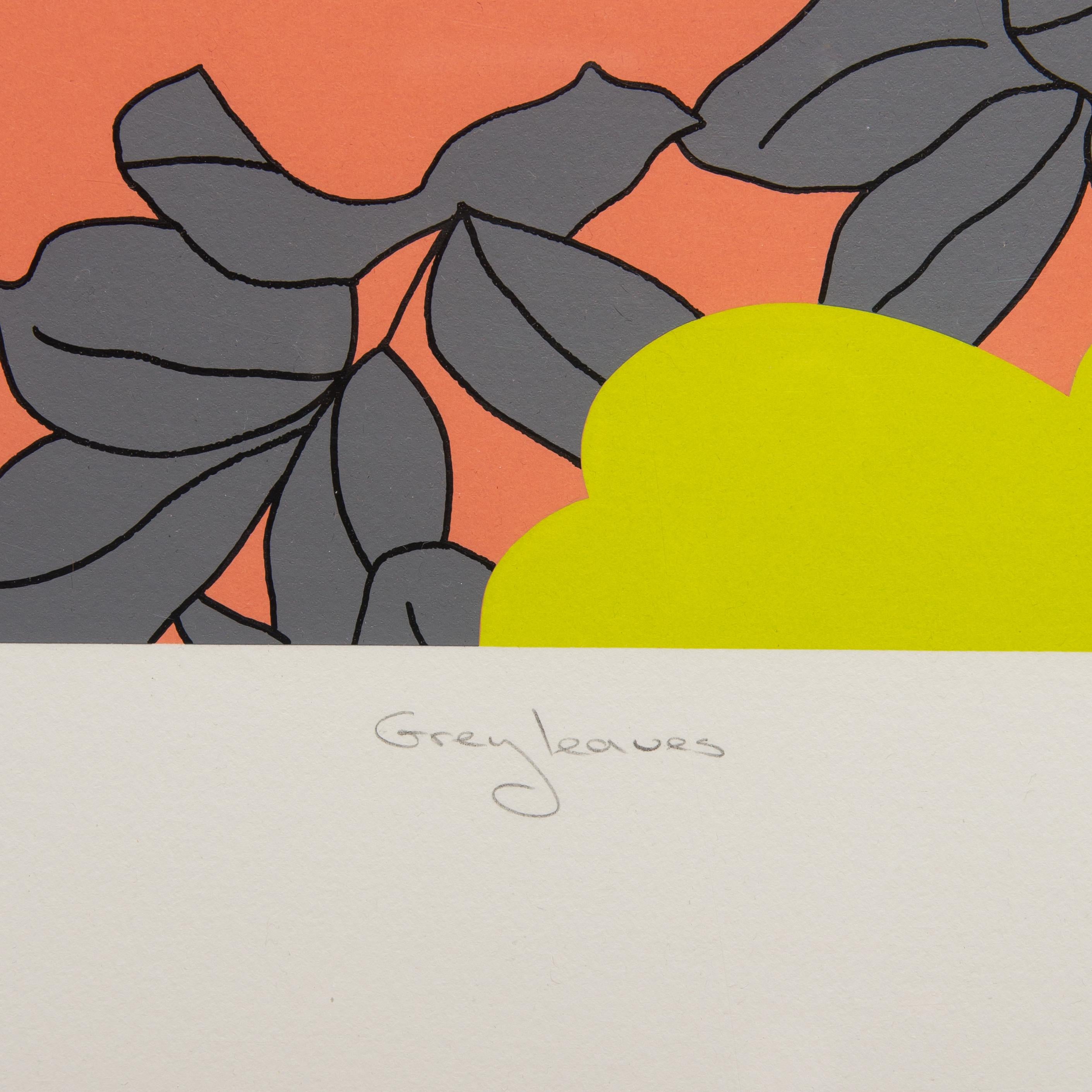 Grey Leaves - Contemporary Print by Gary Hume