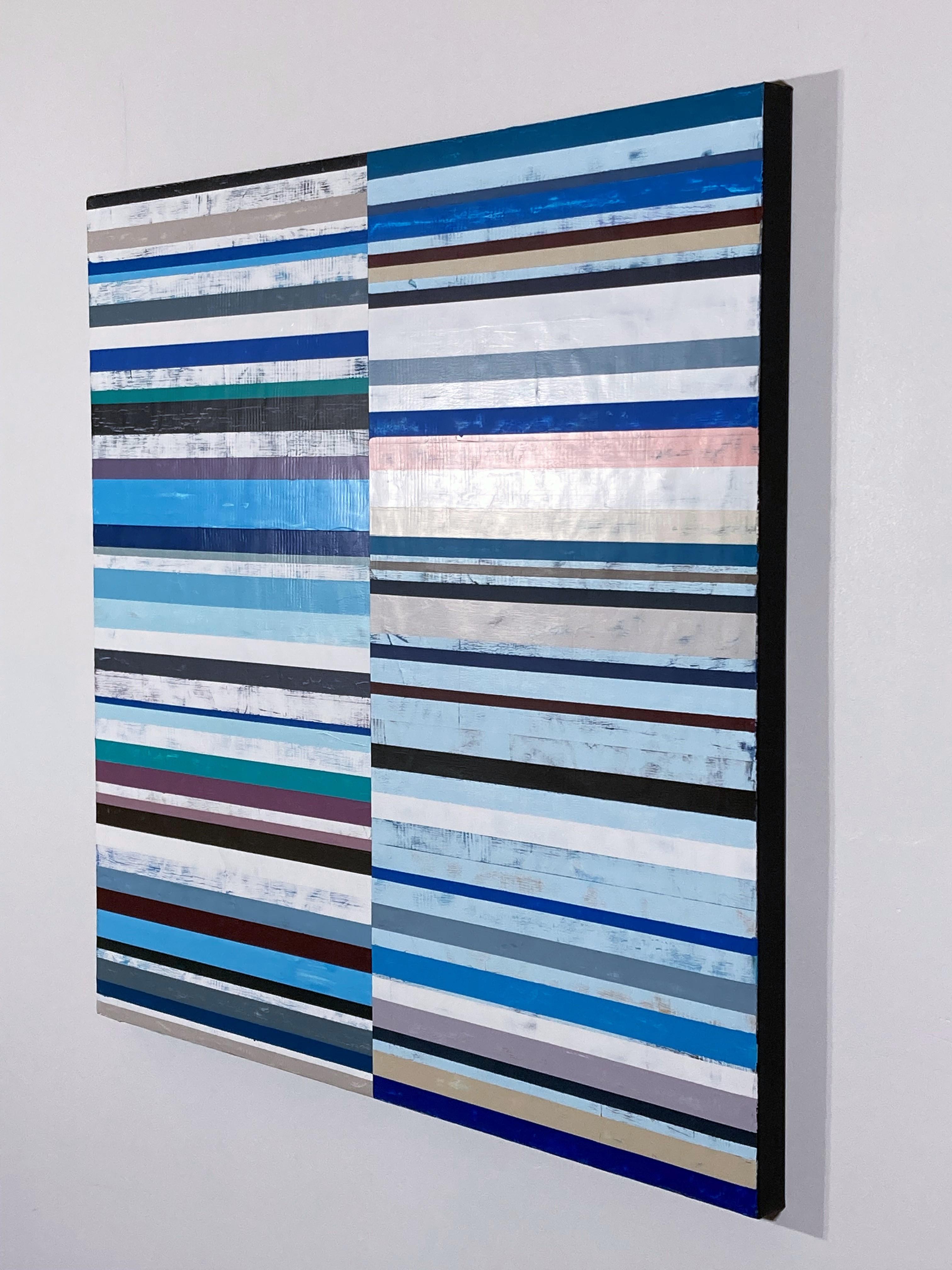 <p>Artist Comments<br>An intricate modern abstract in coordinated bands of color and texture, balancing intuition and planning. Part of artist Gary J. Noland Jr.'s Groove series. This piece is composed of many layers of acrylic paint that have been
