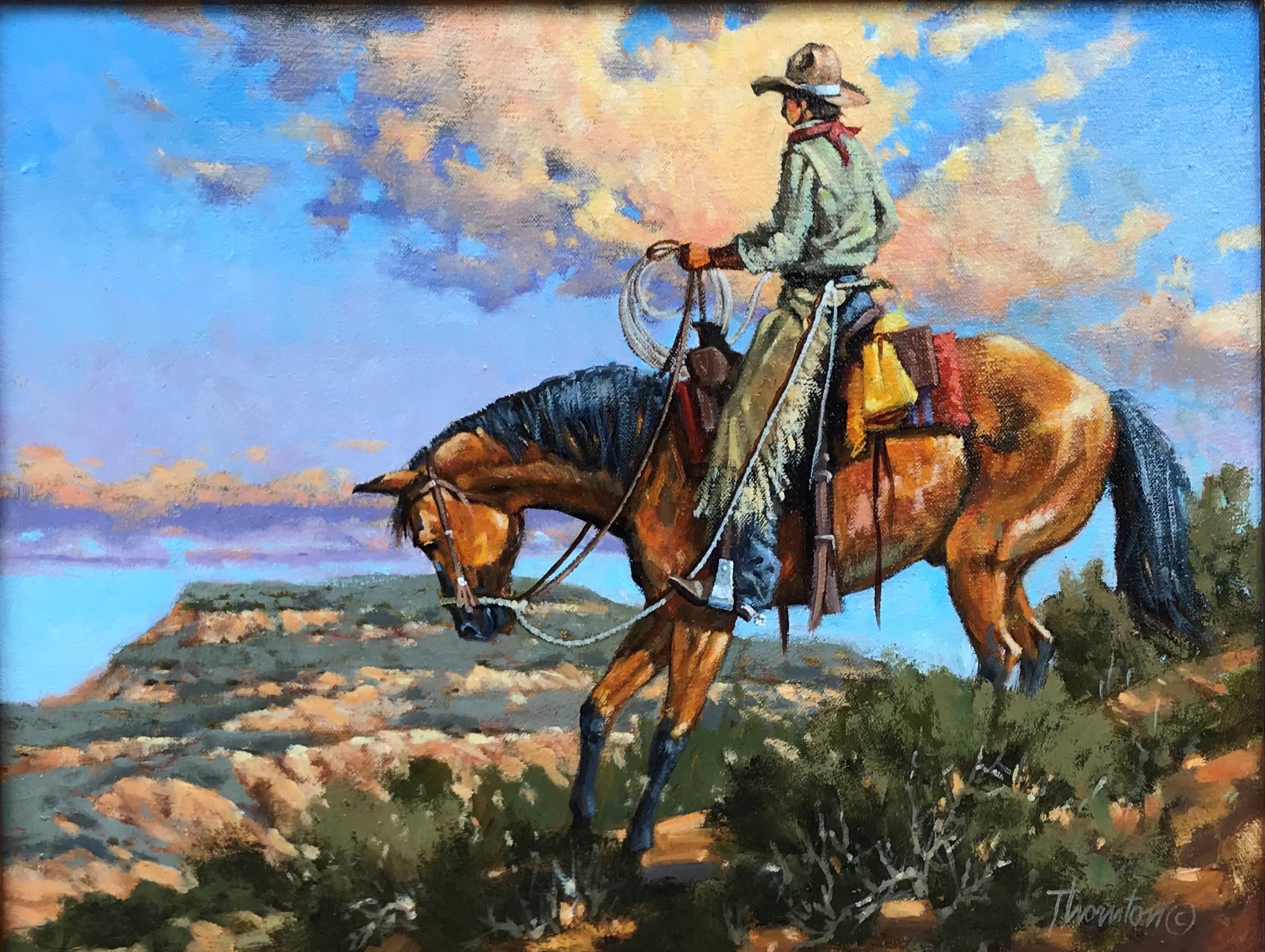 Pickin' His Way Down - Painting by Gary Jack Thornton