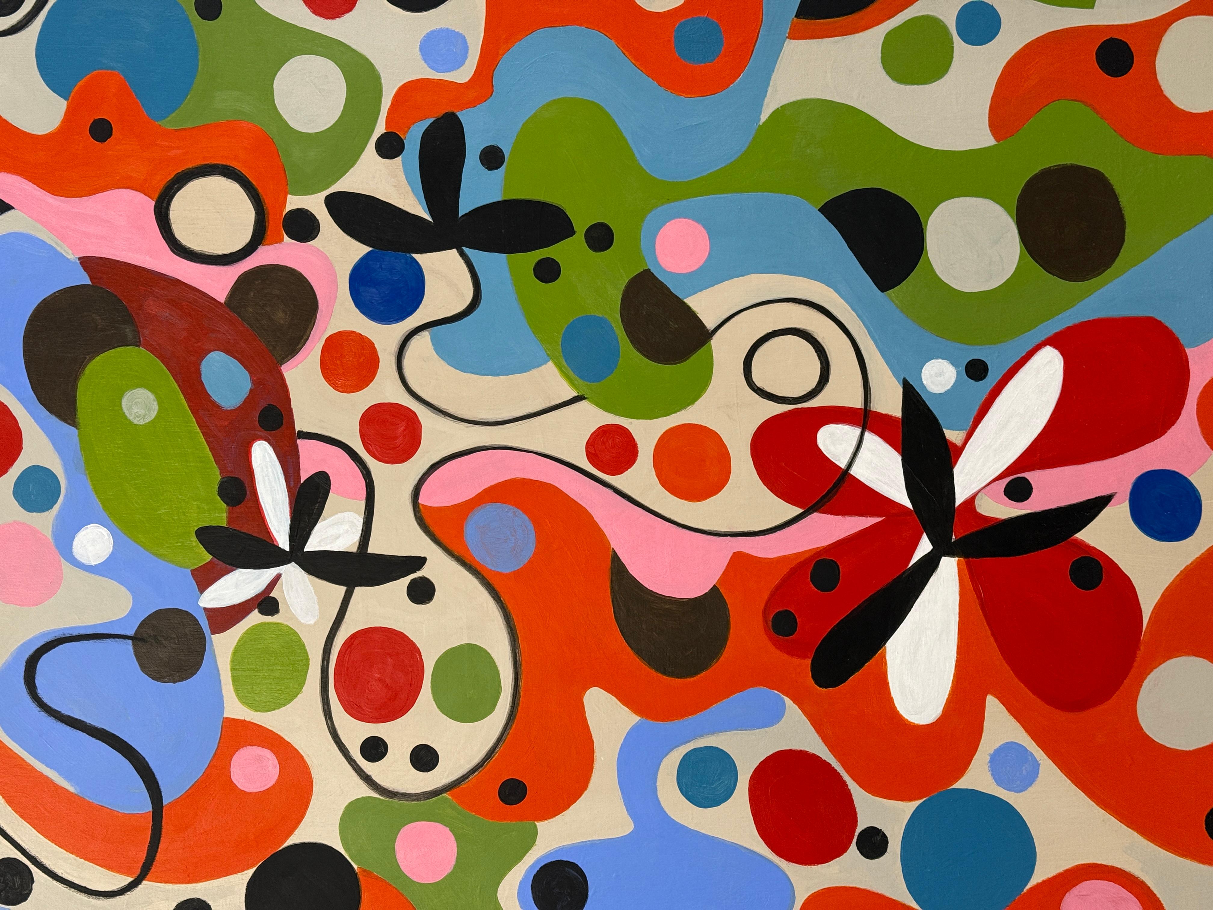 Unsere Galerie ist stolz darauf, mit Gary Janis einen bekannten lokalen Künstler zu vertreten.
Dieses große Werk ist ungerahmt auf Leinwand. Es ist auf der Rückseite signiert und datiert.  Sie ist lebendig und repräsentiert auf wunderbare Weise den
