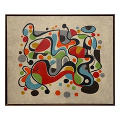 Gary Janis 2024 Abstract in a solid Walnut Frame