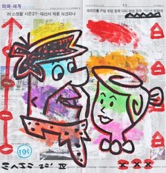 3 original Gary John artworks: Bedrock Date Night, Family Values, X-ray Spud