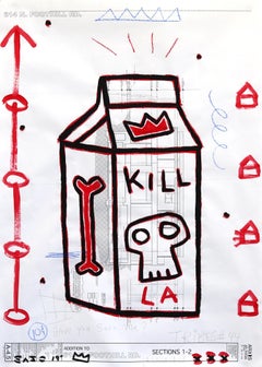 "Affordable Street Art Skull Box" Gary John Milk Carton Kill LA  Painting