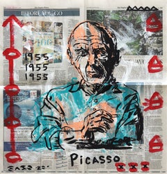 An Original Picasso - Art History Artwork on Newspaper by Gary John