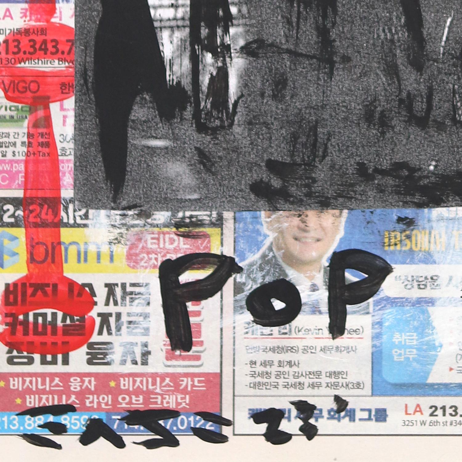 Andy Warhol - Pittura Pop Street Art originale di Gary John su carta da giornale in vendita 1