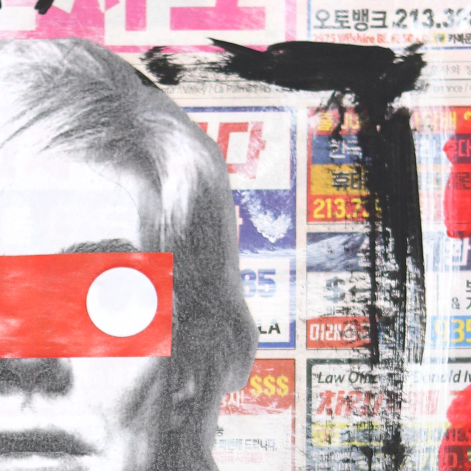 Andy Warhol - Pittura Pop Street Art originale di Gary John su carta da giornale in vendita 2