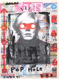 Andy Warhol - Original Gary John Street Art Pop Painting on Newspaper