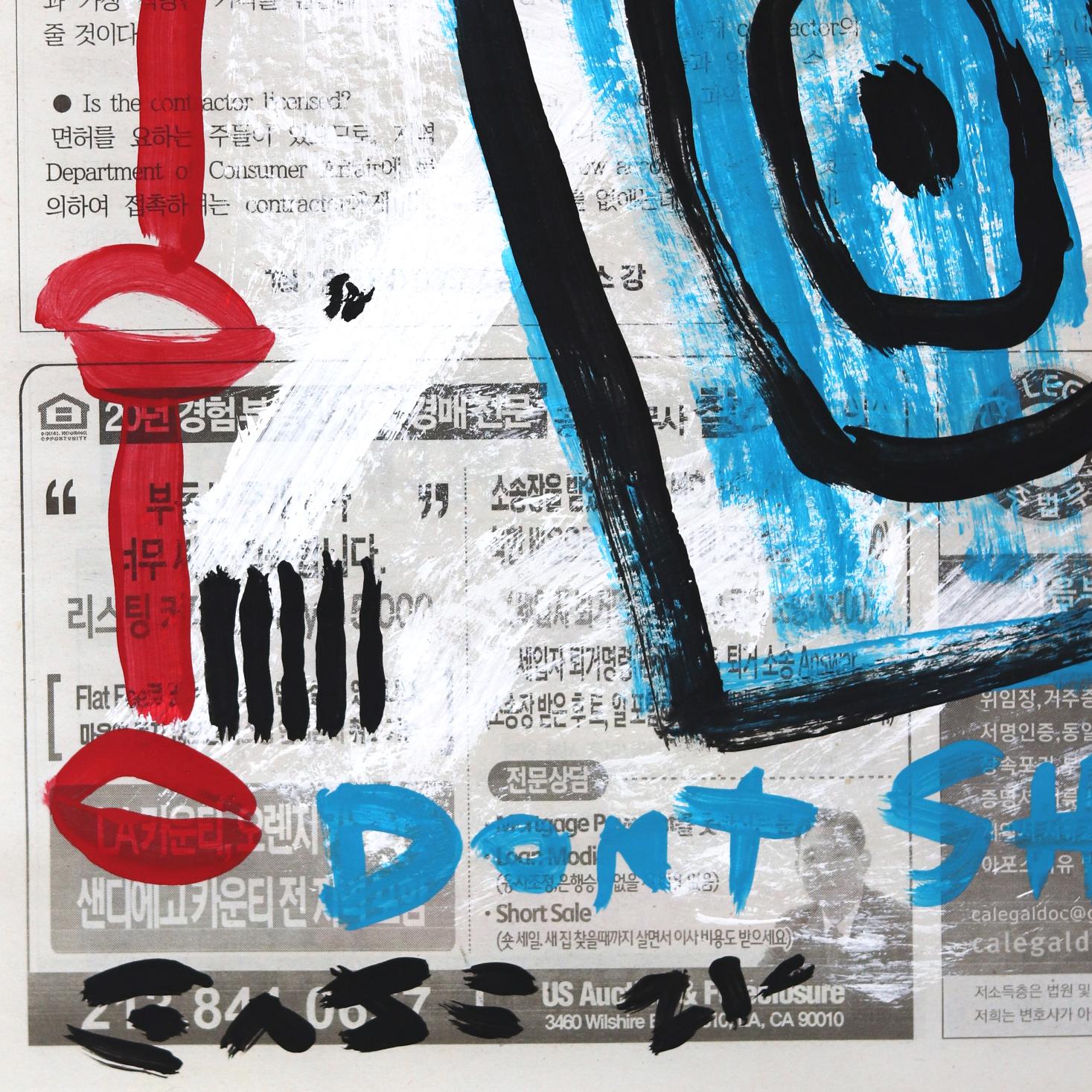 Anti-Target Practice - Original Gary John Pop Art Painting on Newspaper For Sale 2