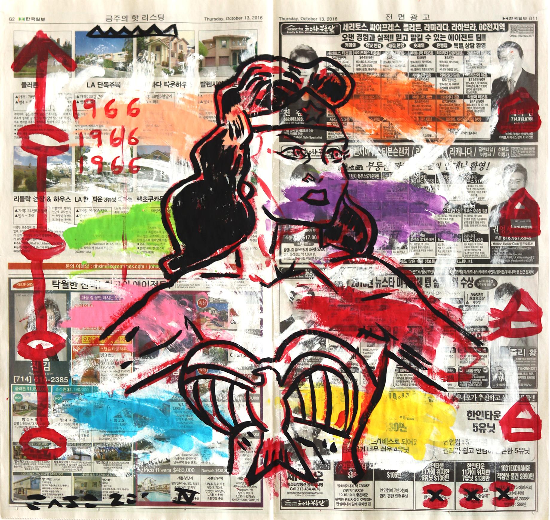"Astounding Amazon" Colorful Original Pop Art inspired by Wonder Woman  - Mixed Media Art by Gary John
