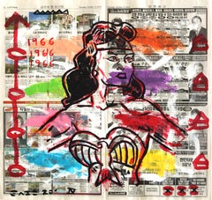 « Superbe Amazone », pop art original coloré inspiré de la Wonder Woman 