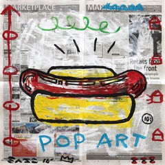 Ball Park Classic - Original Food Artwork on Newspaper by Gary John