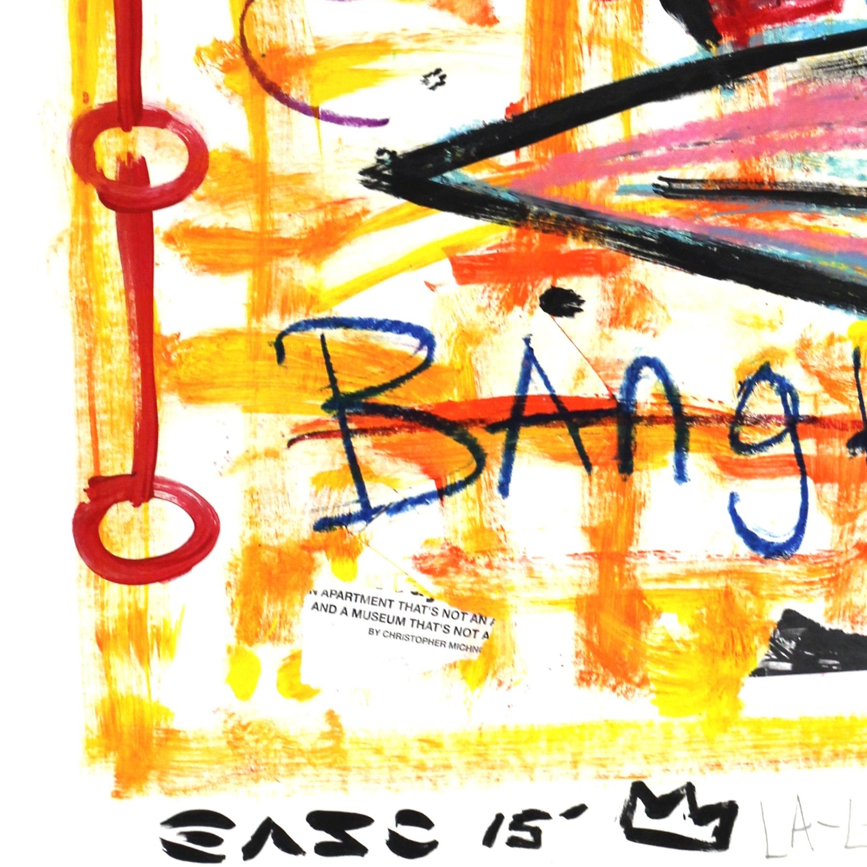 Peinture d'art colorée originale de Gary John sur panneau d'affiche « Bangkok » en vente 2